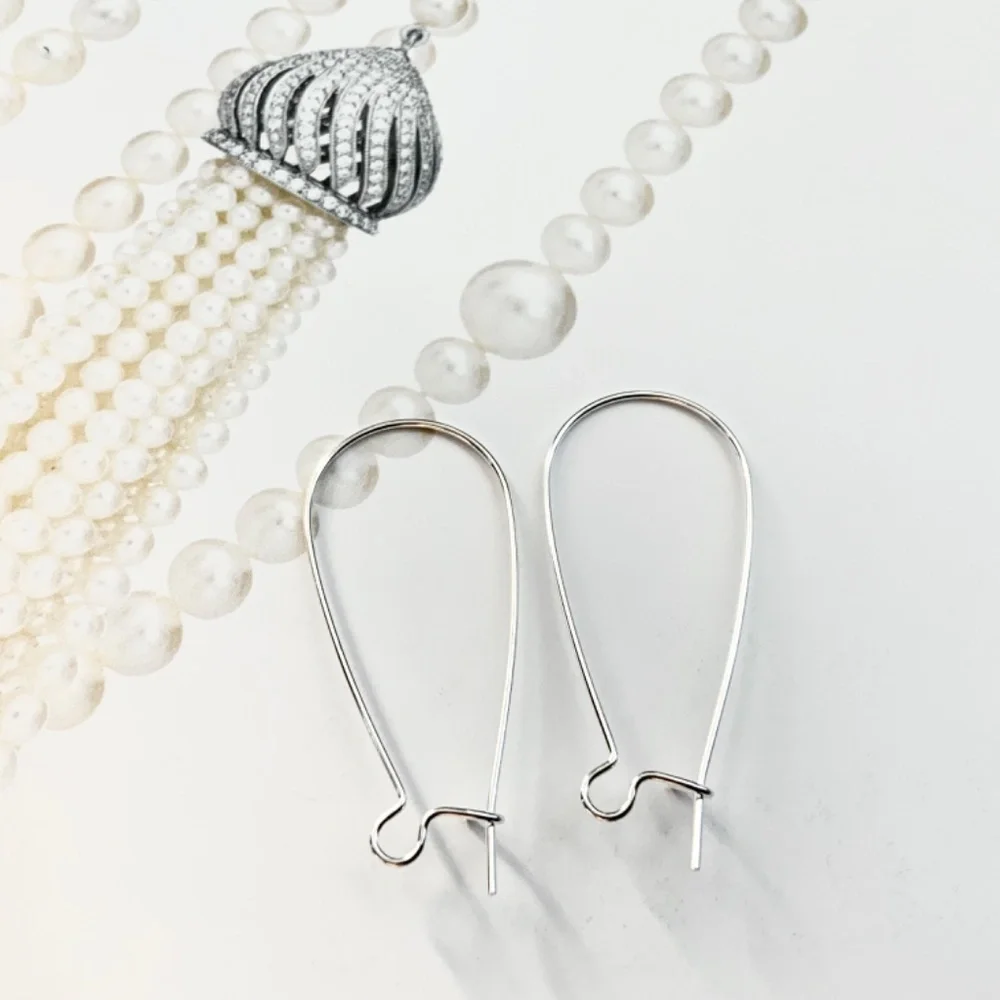 Luxury Simple Minimalist Women’s Sterling Silver Earrings 1.5 x 0.5 in